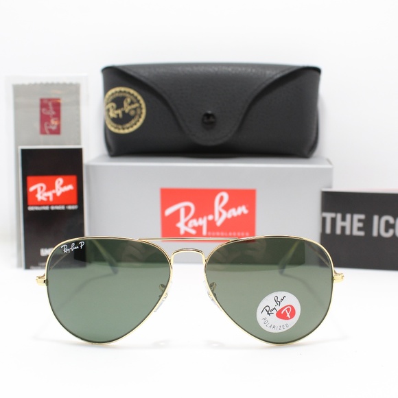 🎁 LAST ONE 🎁  RAYBAN 3025 001/58 POLARIZED GOLD - Picture 3 of 8